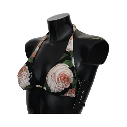 Elegant Floral Print Bikini Top