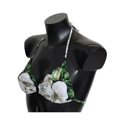 Multicolor Floral Print Halter Swimwear Bikini Top