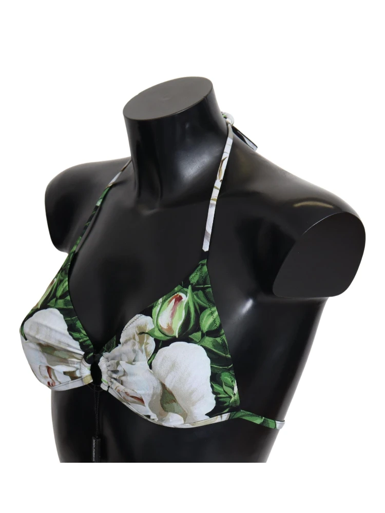 Multicolor Floral Print Halter Swimwear Bikini Top alternative