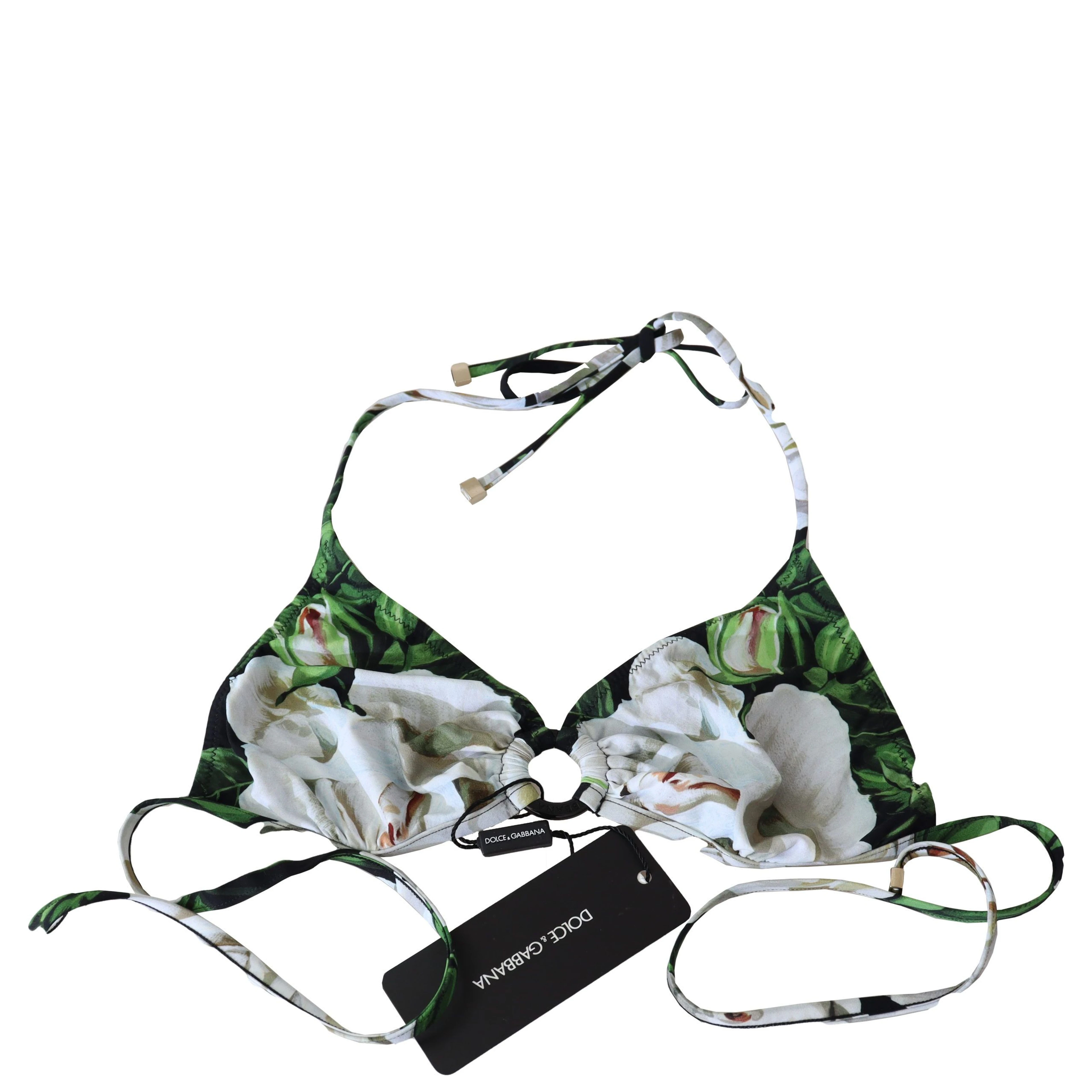 Multicolor Floral Print Halter Swimwear Bikini Top