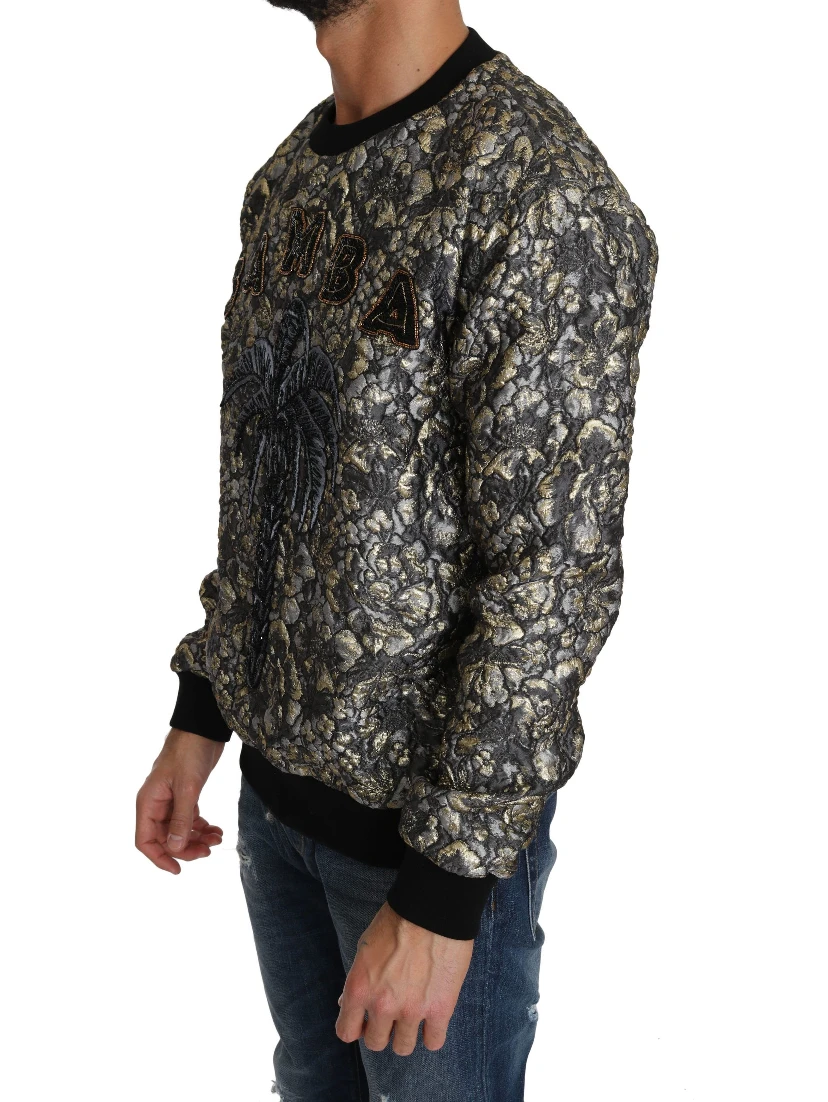 Multicolor SAMBA Jacquard Palmtree Pullover Sweater