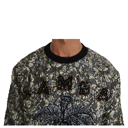 Multicolor SAMBA Jacquard Palmtree Pullover Sweater