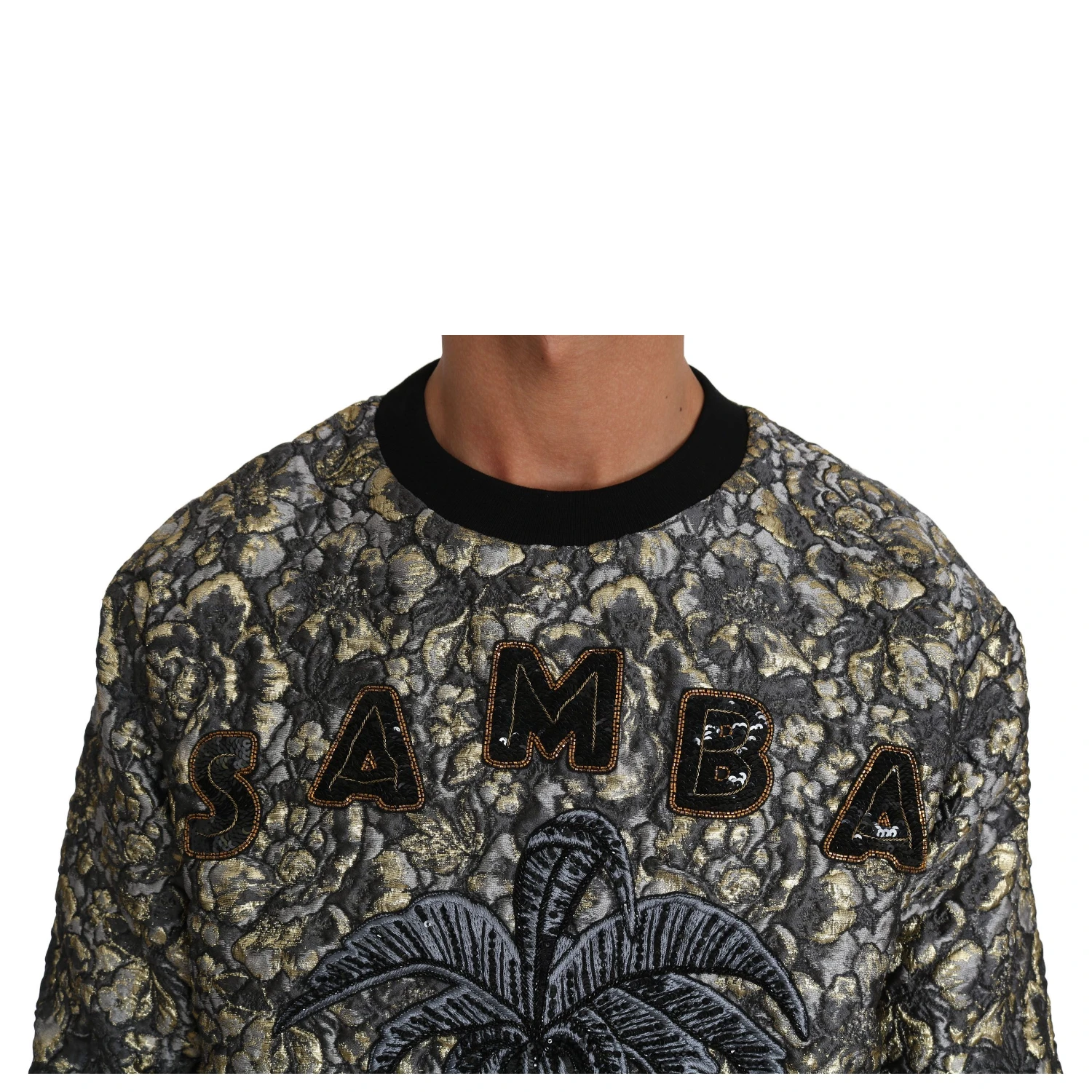 Multicolor SAMBA Jacquard Palmtree Pullover Sweater
