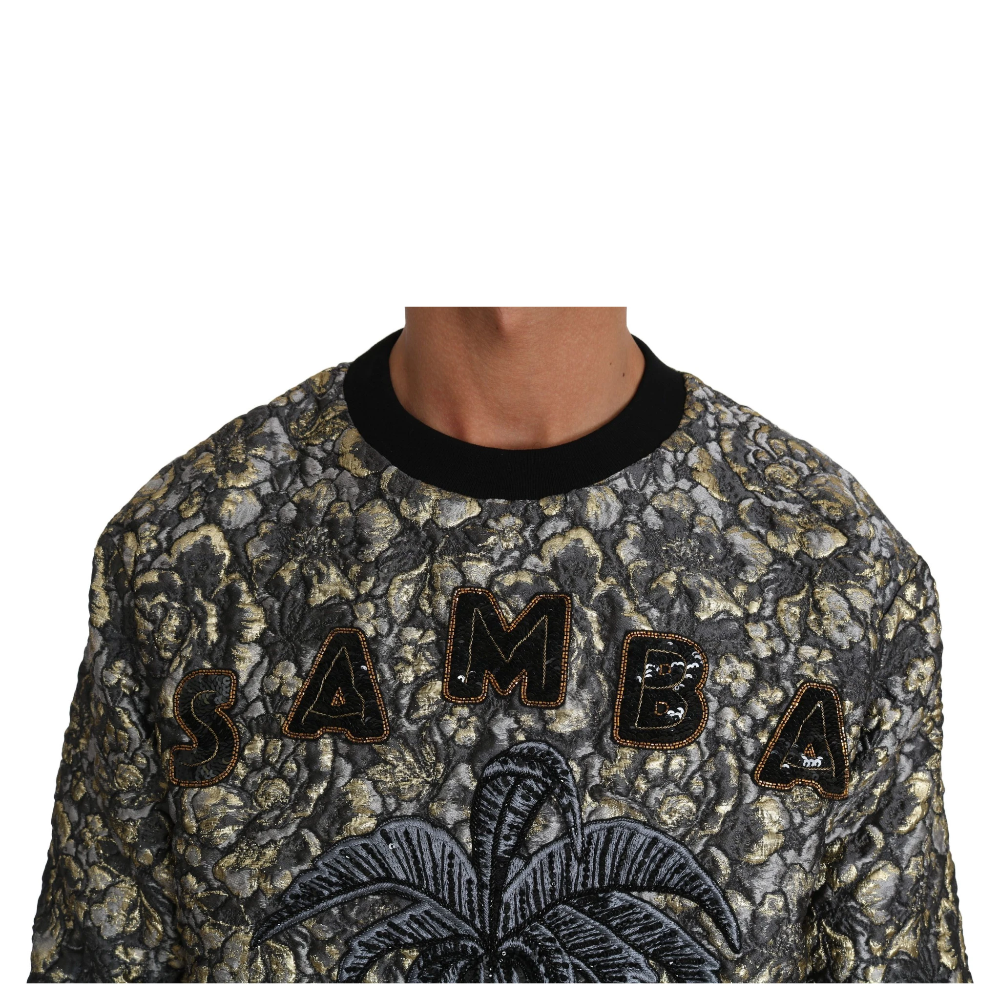 Multicolor SAMBA Jacquard Palmtree Pullover Sweater