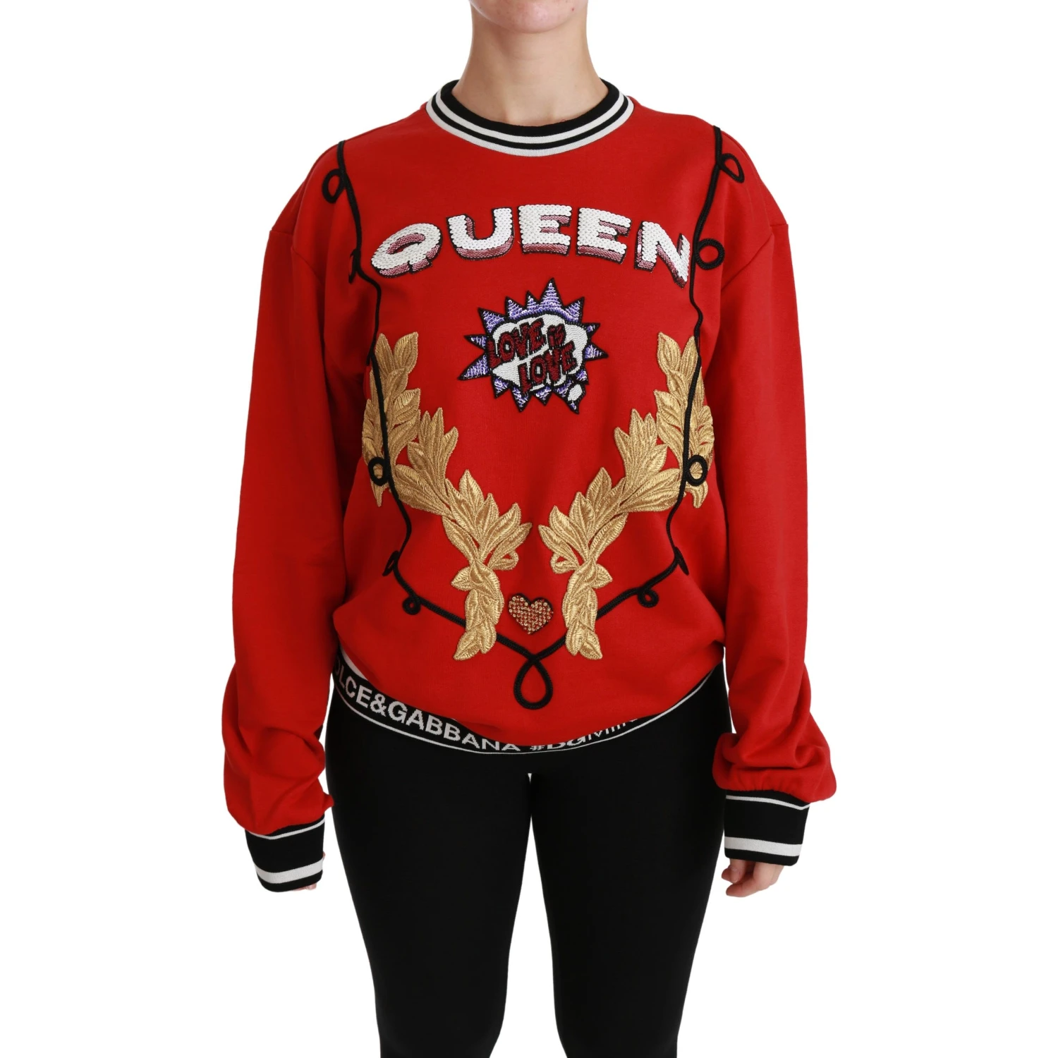 Red Queen Sequined Love Pullover Sweater