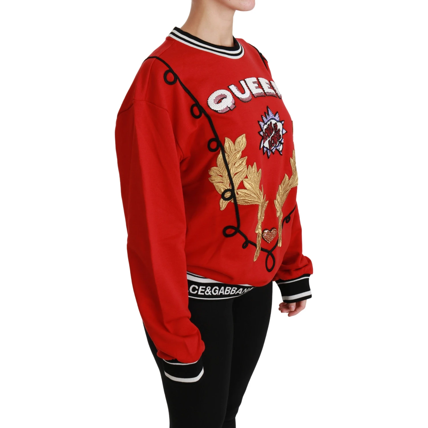 Red Queen Sequined Love Pullover Sweater
