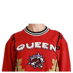 Red Queen Sequined Love Pullover Sweater