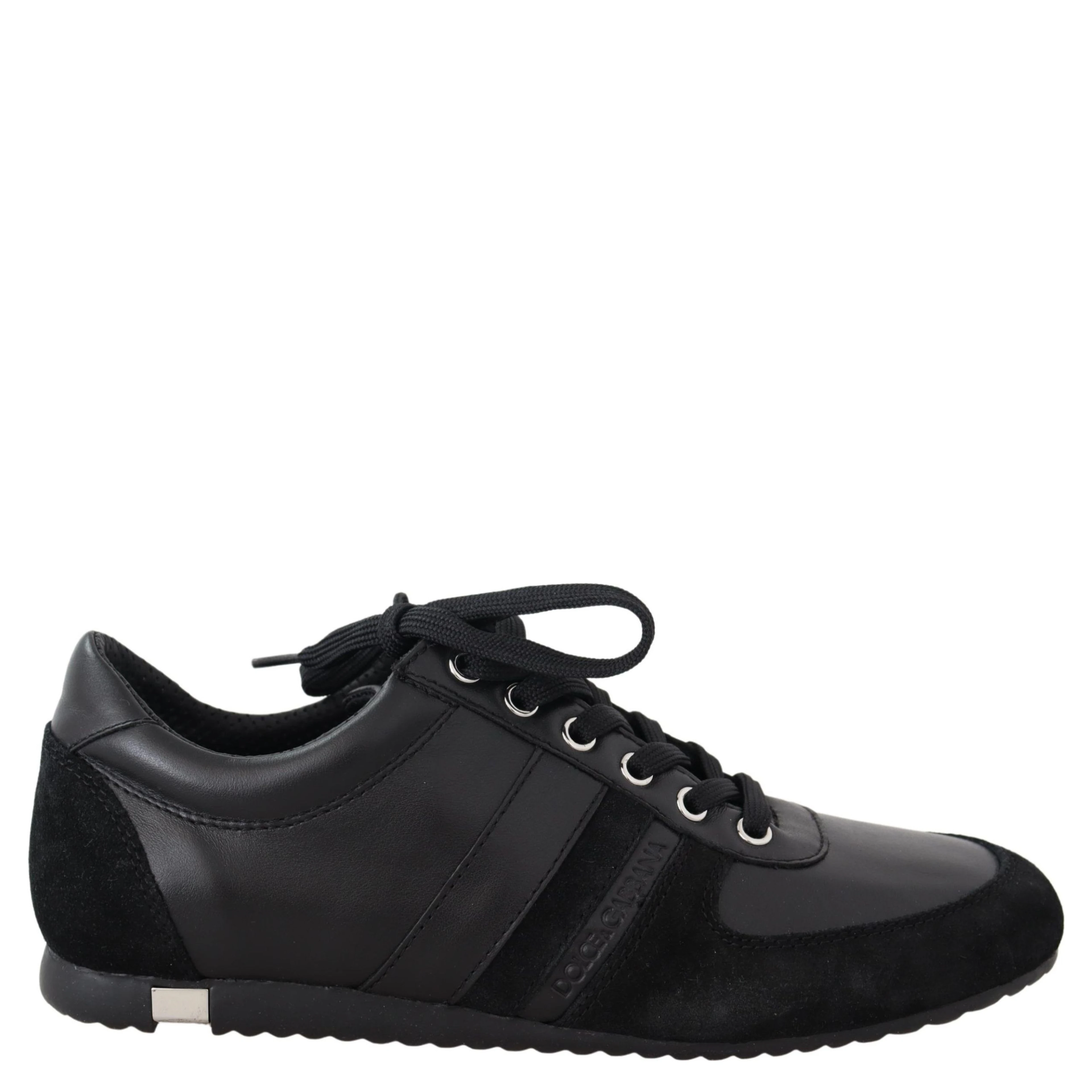 Black Logo Leather Casual Sneakers Shoes