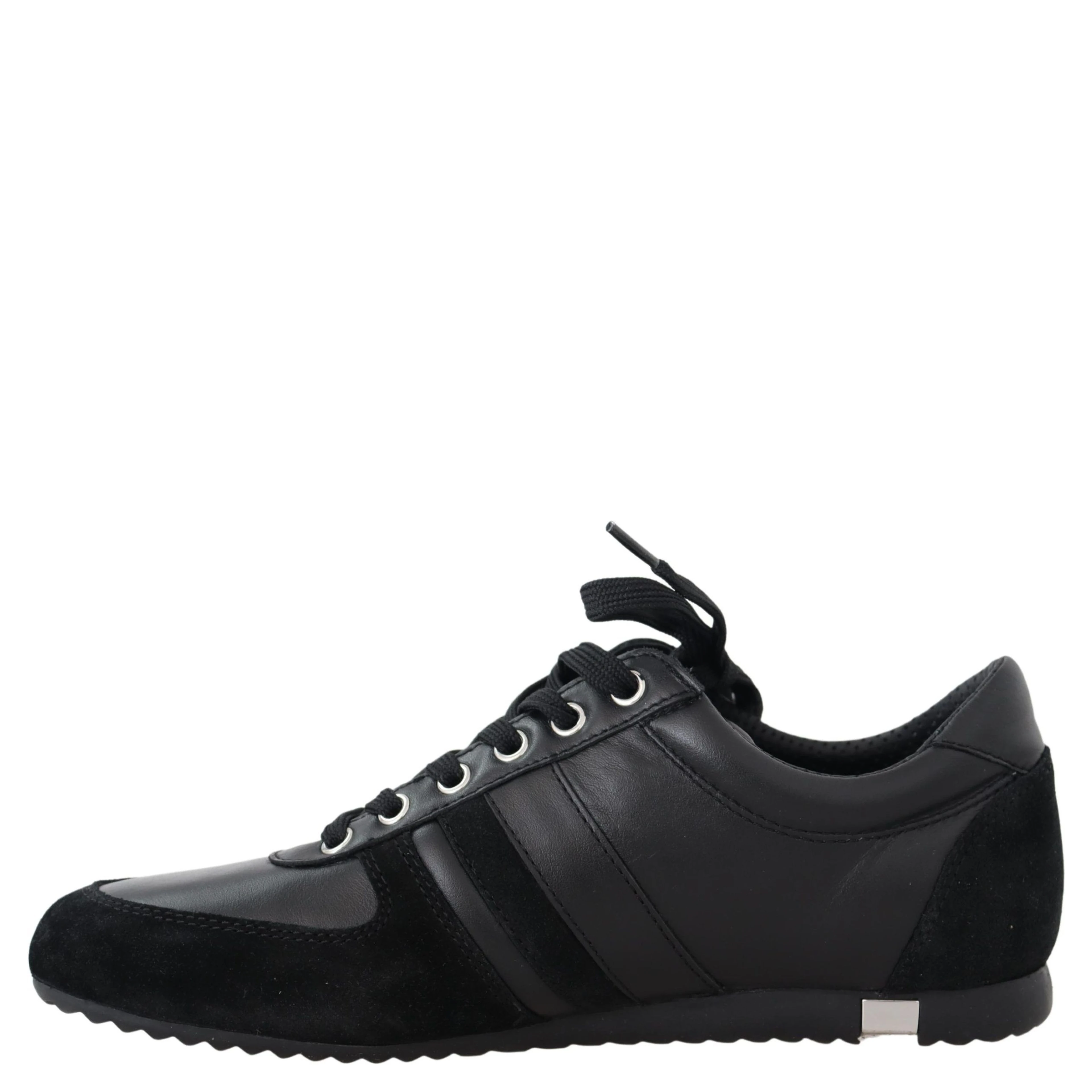 Black Logo Leather Casual Sneakers Shoes