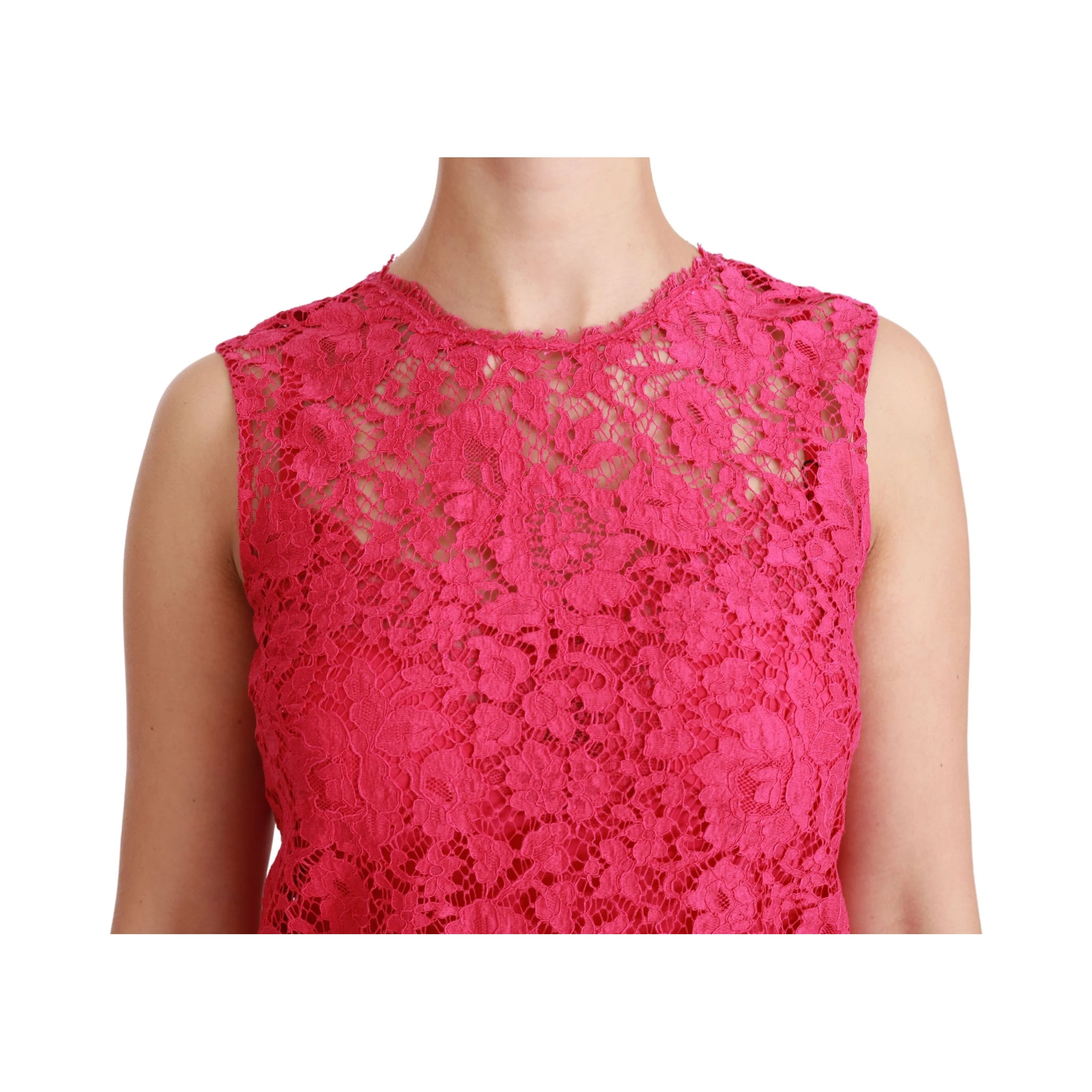 Pink Floral Lace Shift Gown Mini Dress
