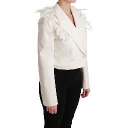 White Double Breasted Coat Wool Jacket
