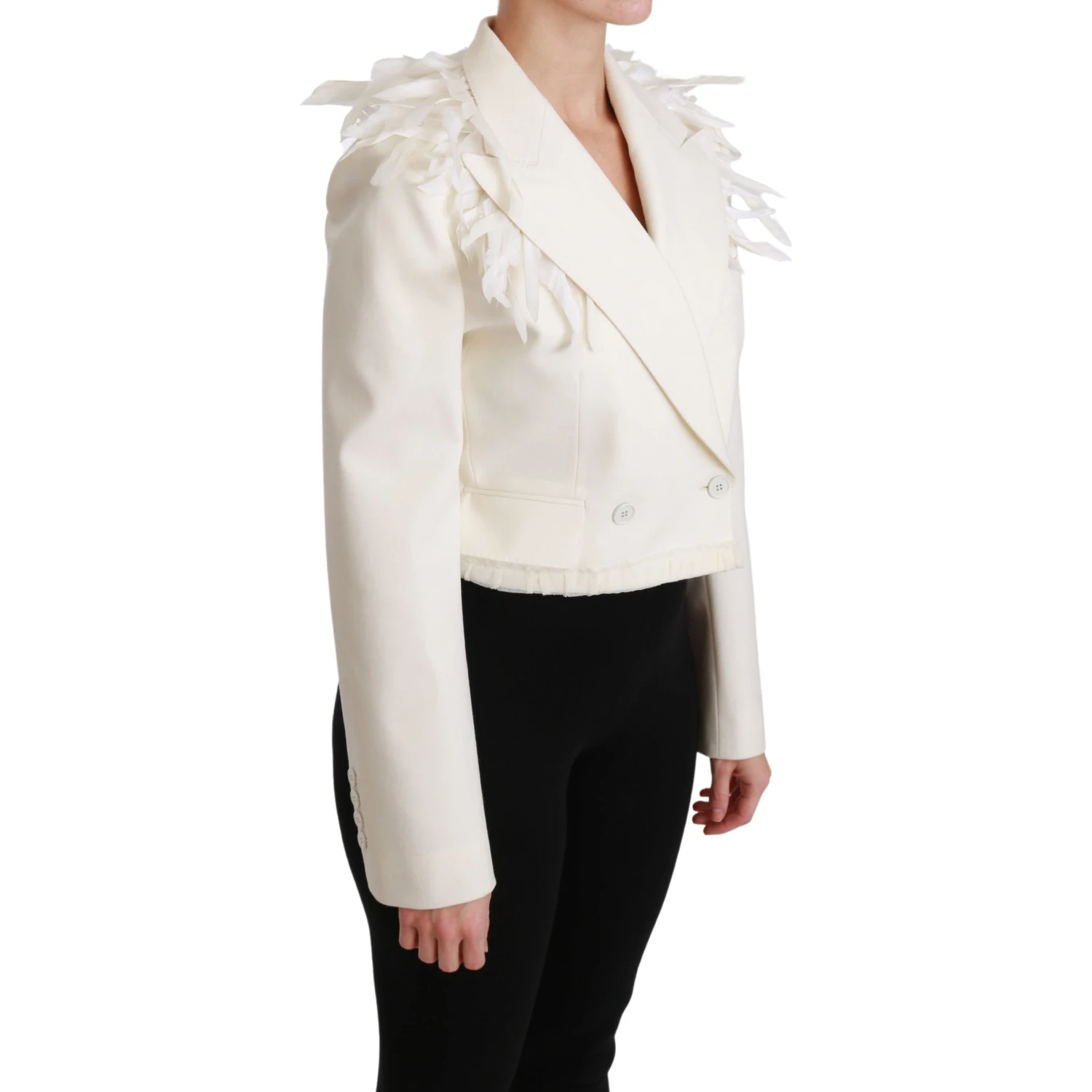 White Double Breasted Coat Wool Jacket