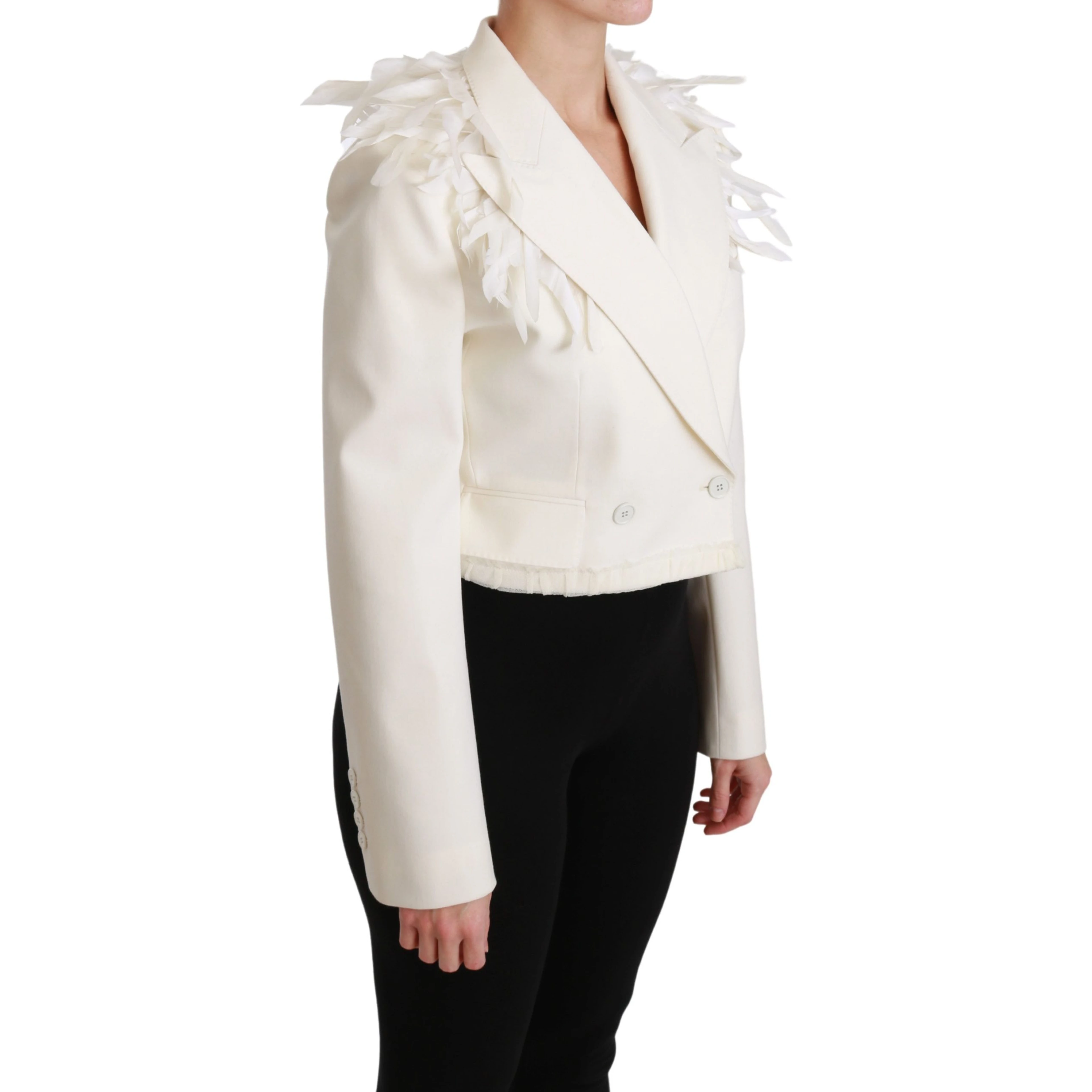 White Double Breasted Coat Wool Jacket