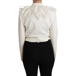 White Double Breasted Coat Wool Jacket