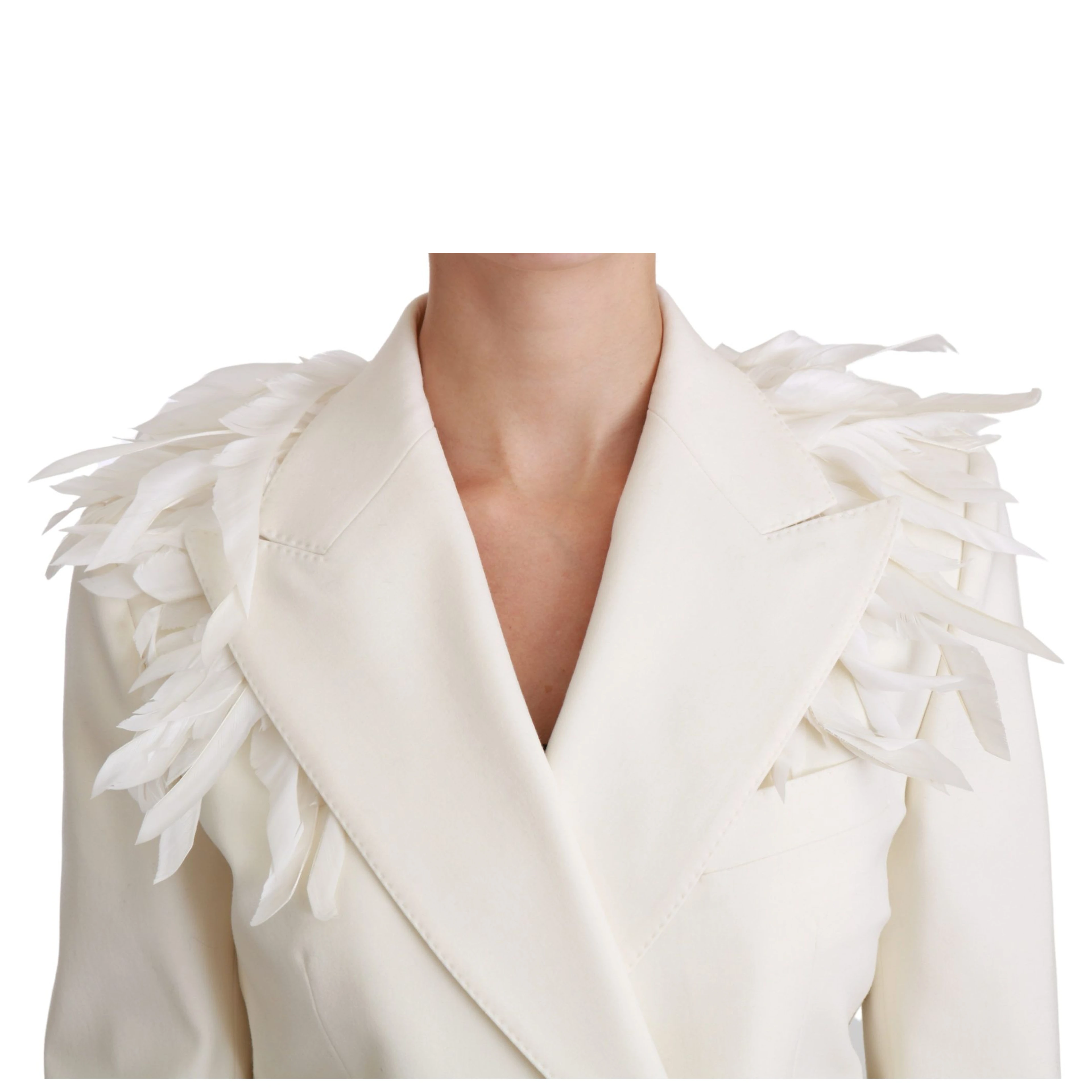 White Double Breasted Coat Wool Jacket
