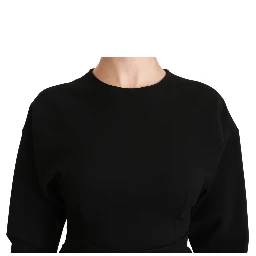 Black Bodycon Sheath Midi Stretch Dress