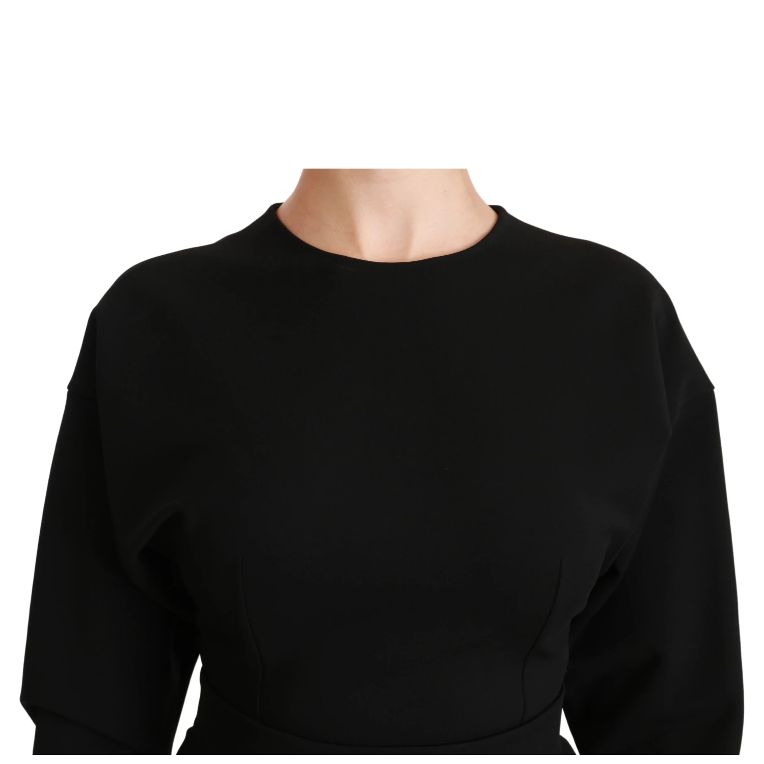 Black Bodycon Sheath Midi Stretch Dress