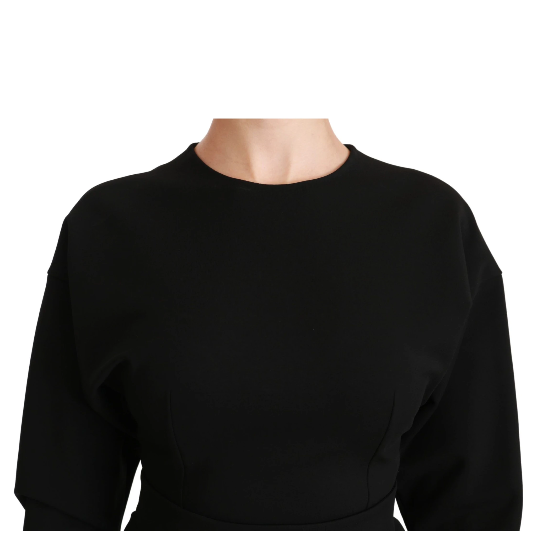 Black Bodycon Sheath Midi Stretch Dress