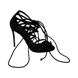 Black Suede Strap Stilettos Shoes Sandals