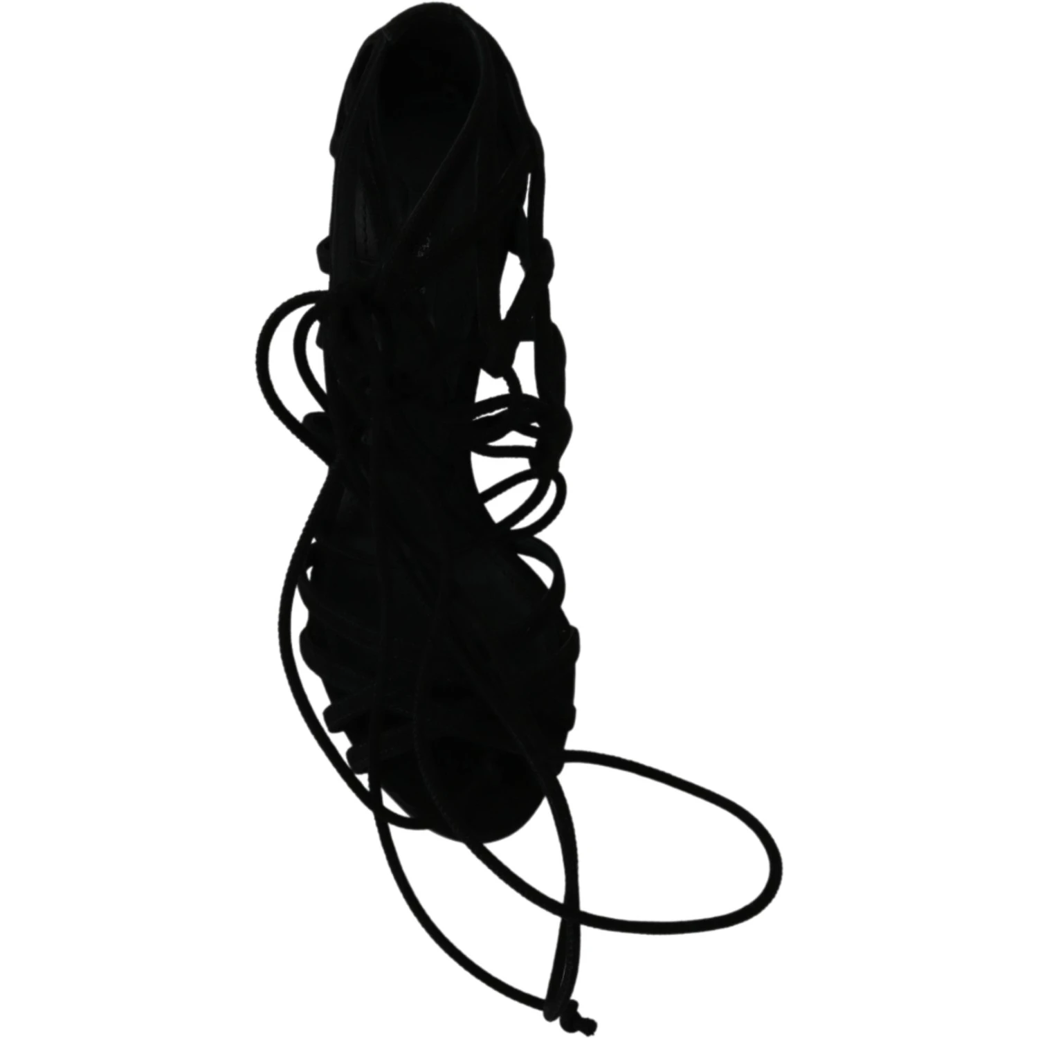 Black Suede Strap Stilettos Shoes Sandals