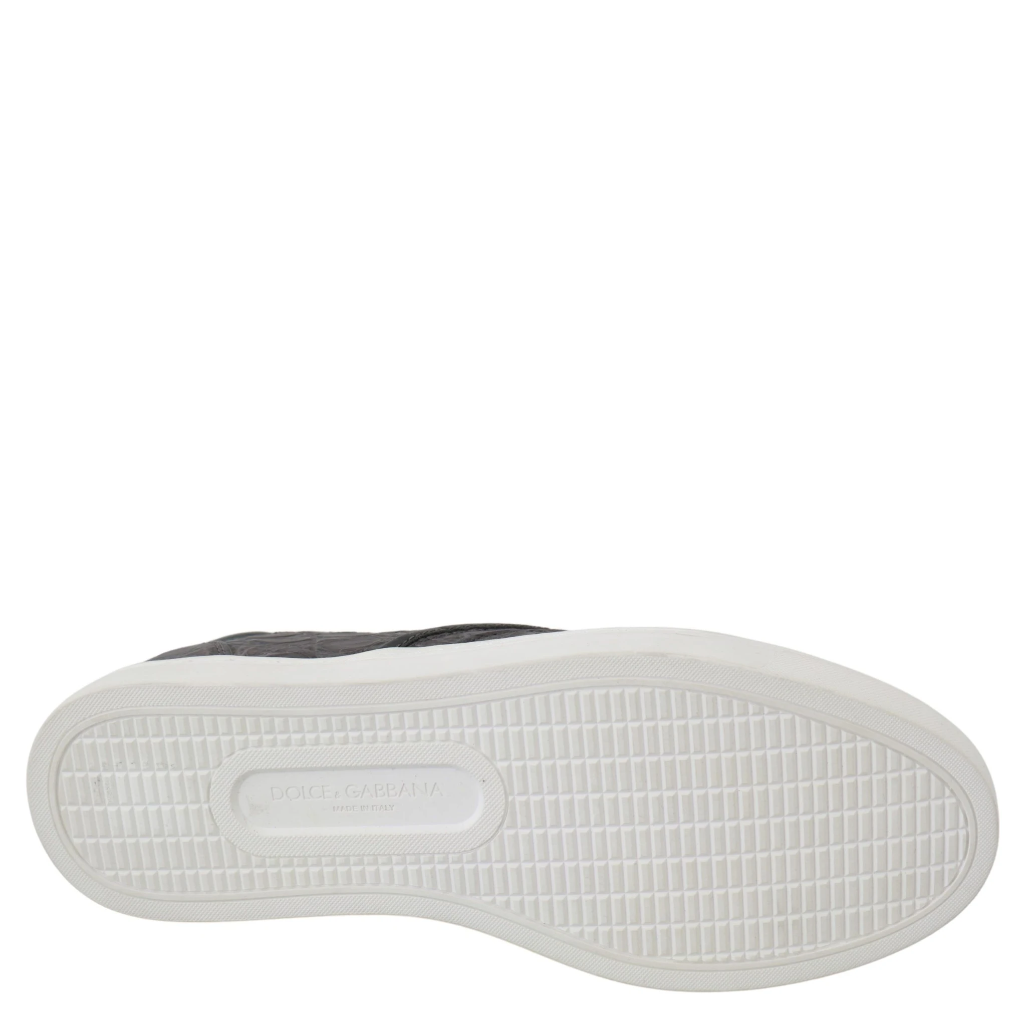 Gray Leather Flat Caiman Mens Loafers Shoes