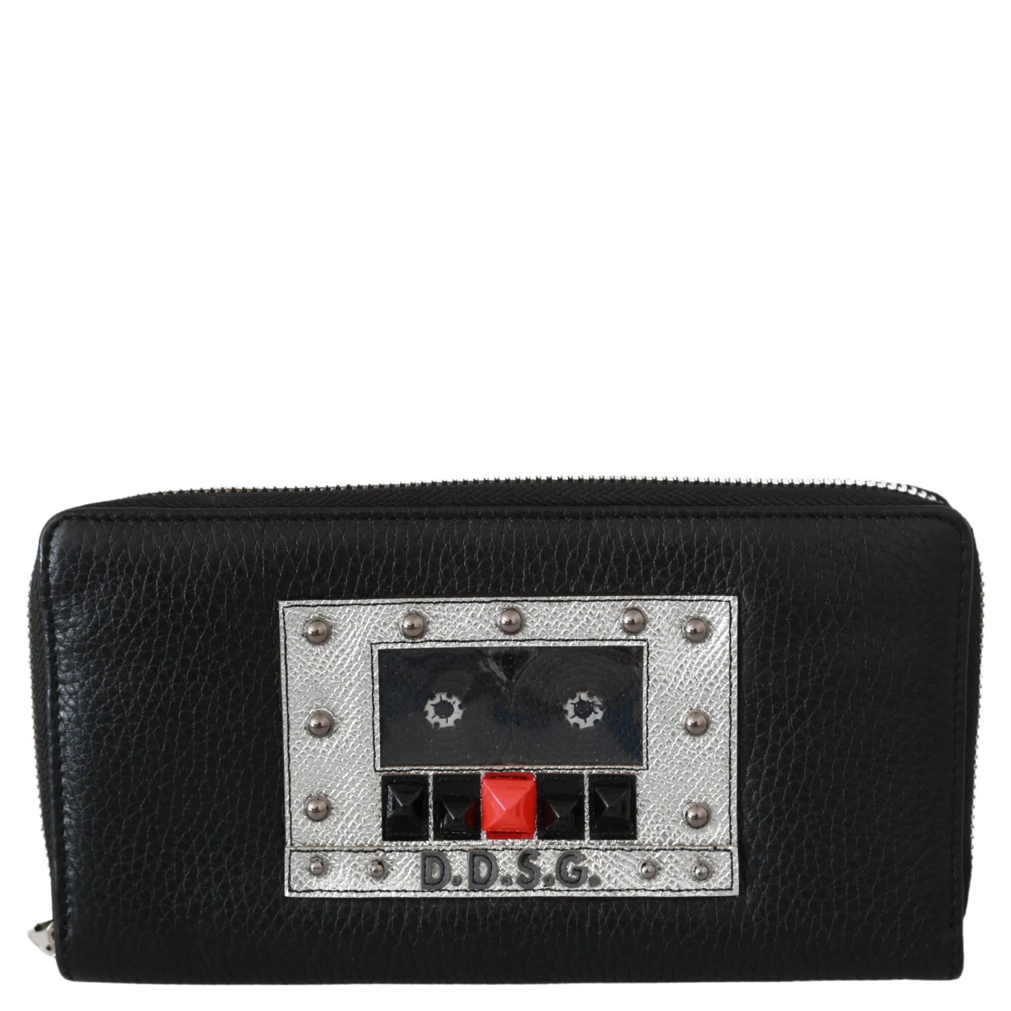 Black Mens Zipper Continental Purse 100% Leather Wallet