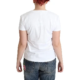 White Cotton Sunny Milano Print T-shirt