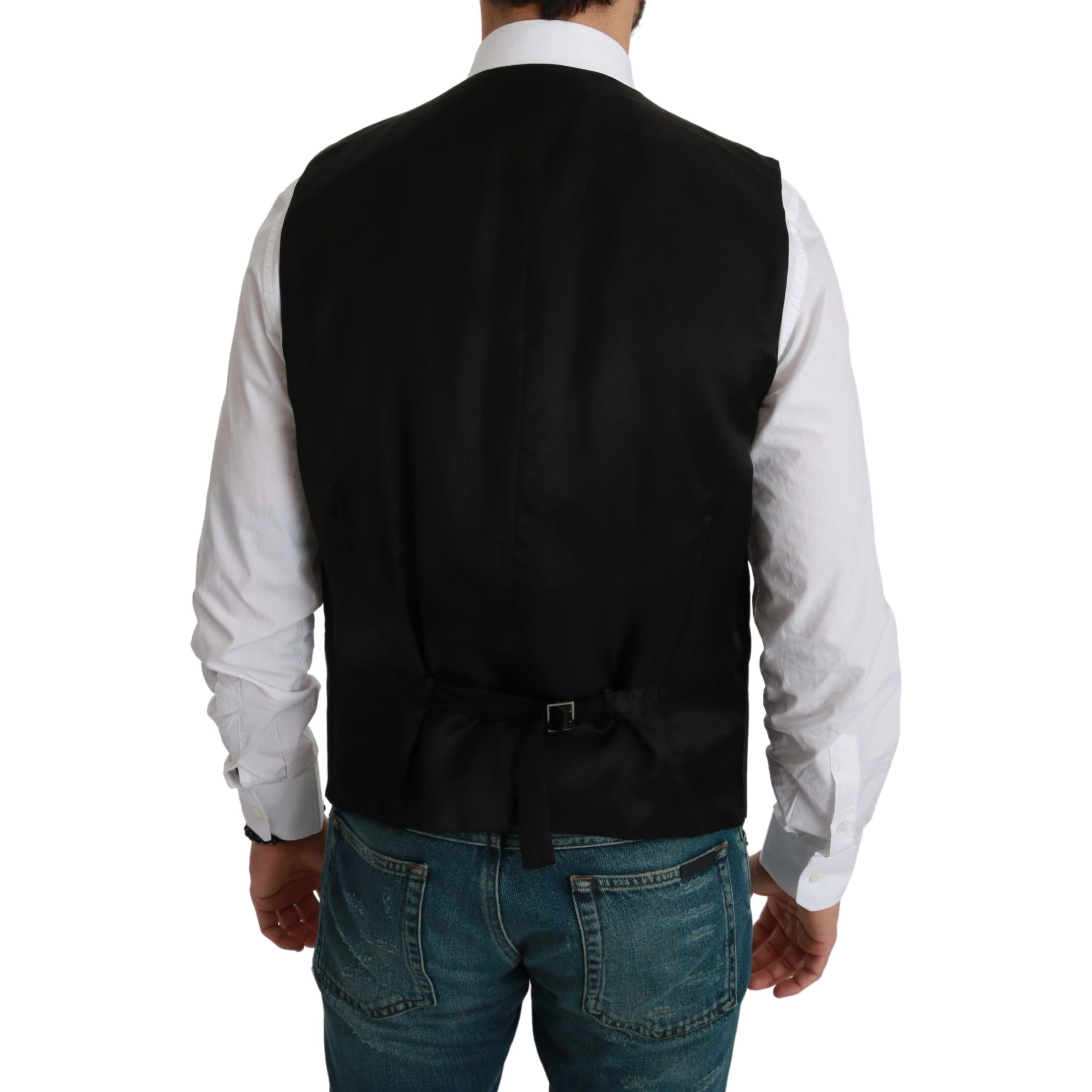 White Black Stripes Waistcoat Formal Vest