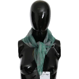 Green Silk Shawl Foulard Wrap Scarf