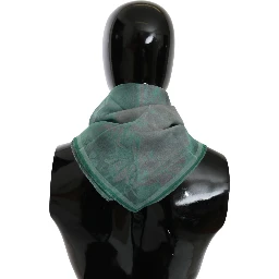 Green Silk Shawl Foulard Wrap Scarf