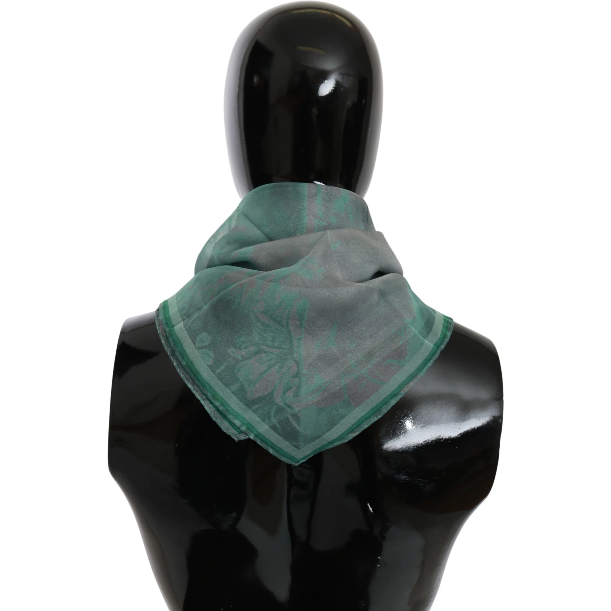 Green Silk Shawl Foulard Wrap Scarf