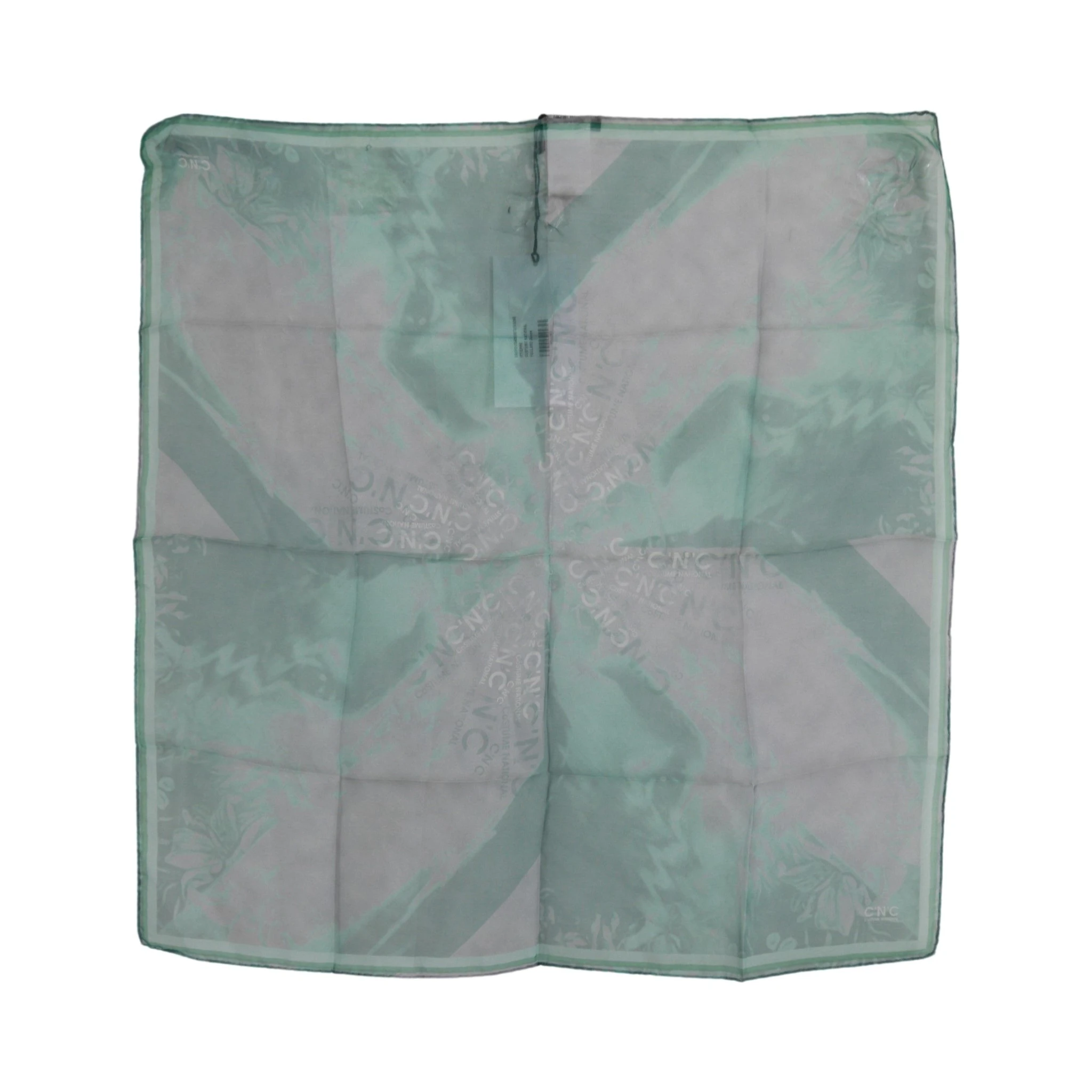 Green Silk Shawl Foulard Wrap Scarf