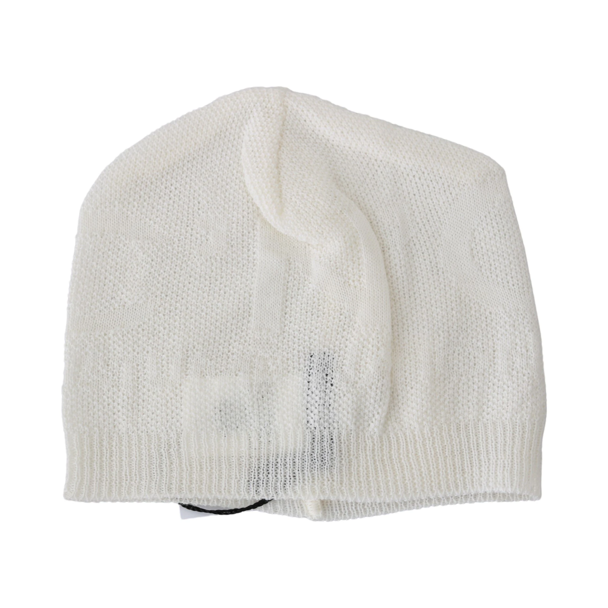 Beanie White Wool Blend Branded Hat