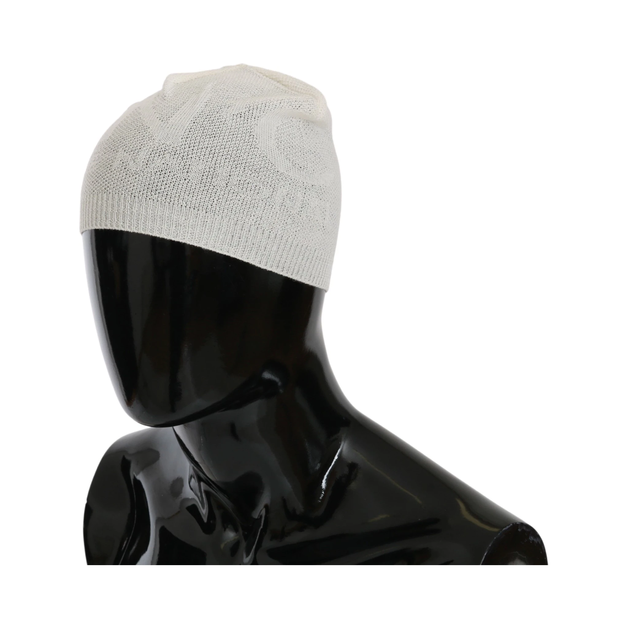 Beanie White Wool Blend Branded Hat