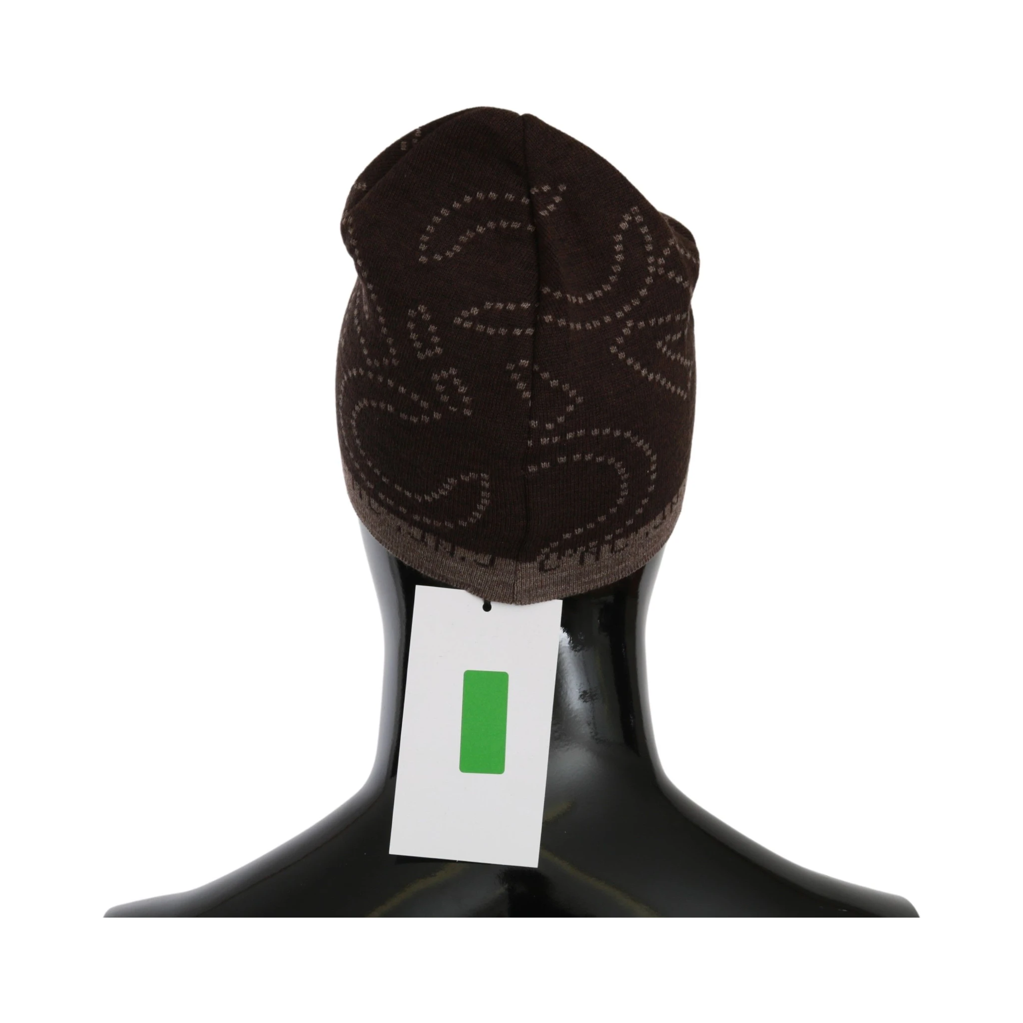 Beanie Brown Wool Blend Branded Hat