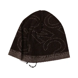 Beanie Brown Wool Blend Branded Hat