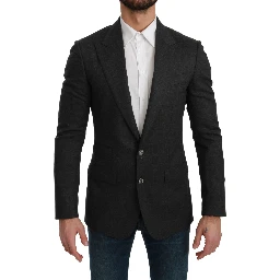 Gray NAPOLI Slim Fit Jacket Wool Blazer