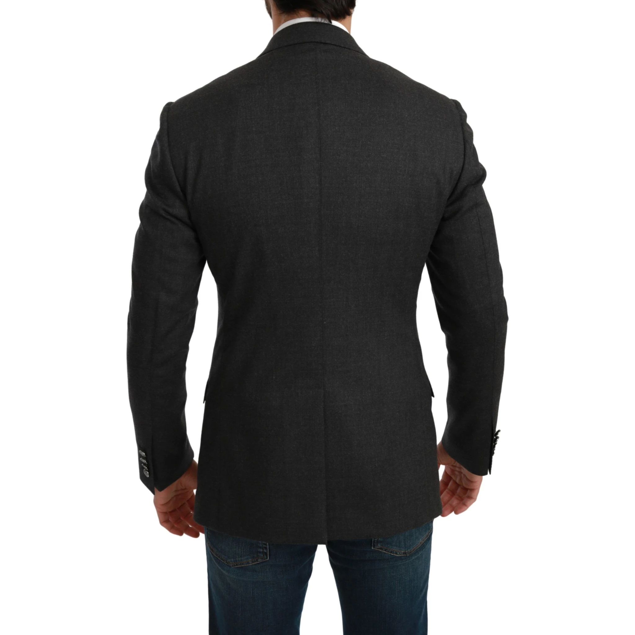 Gray NAPOLI Slim Fit Jacket Wool Blazer