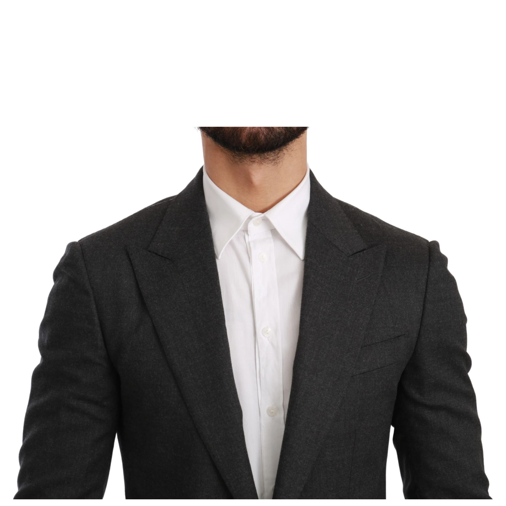 Gray NAPOLI Slim Fit Jacket Wool Blazer