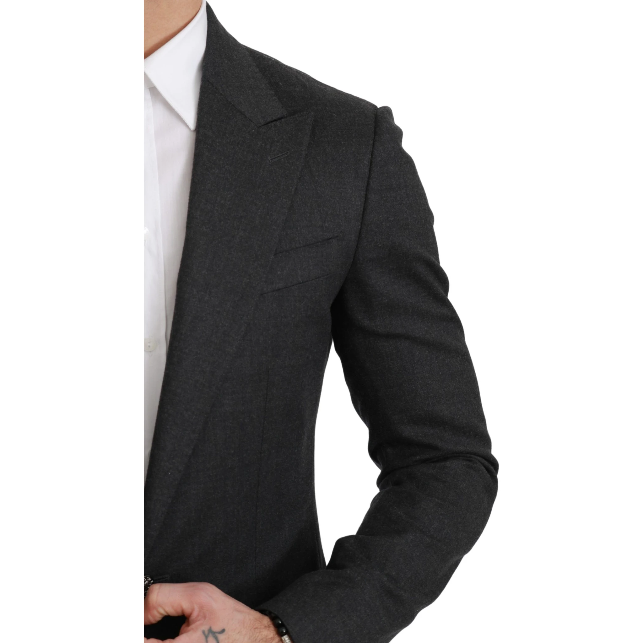 Gray NAPOLI Slim Fit Jacket Wool Blazer