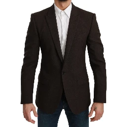 Brown Slim Fit Coat Jacket MARTINI Blazer