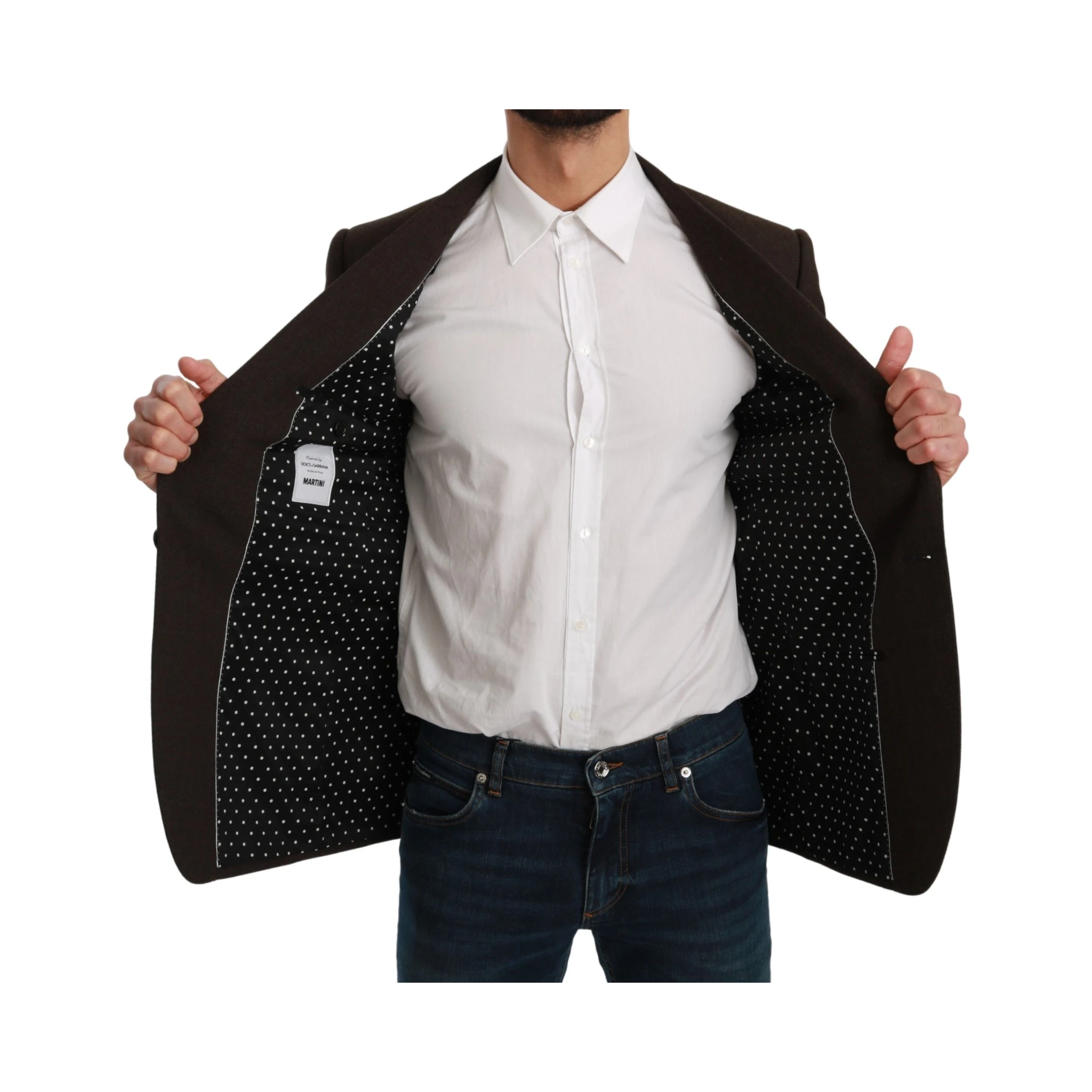 Brown Slim Fit Coat Jacket MARTINI Blazer