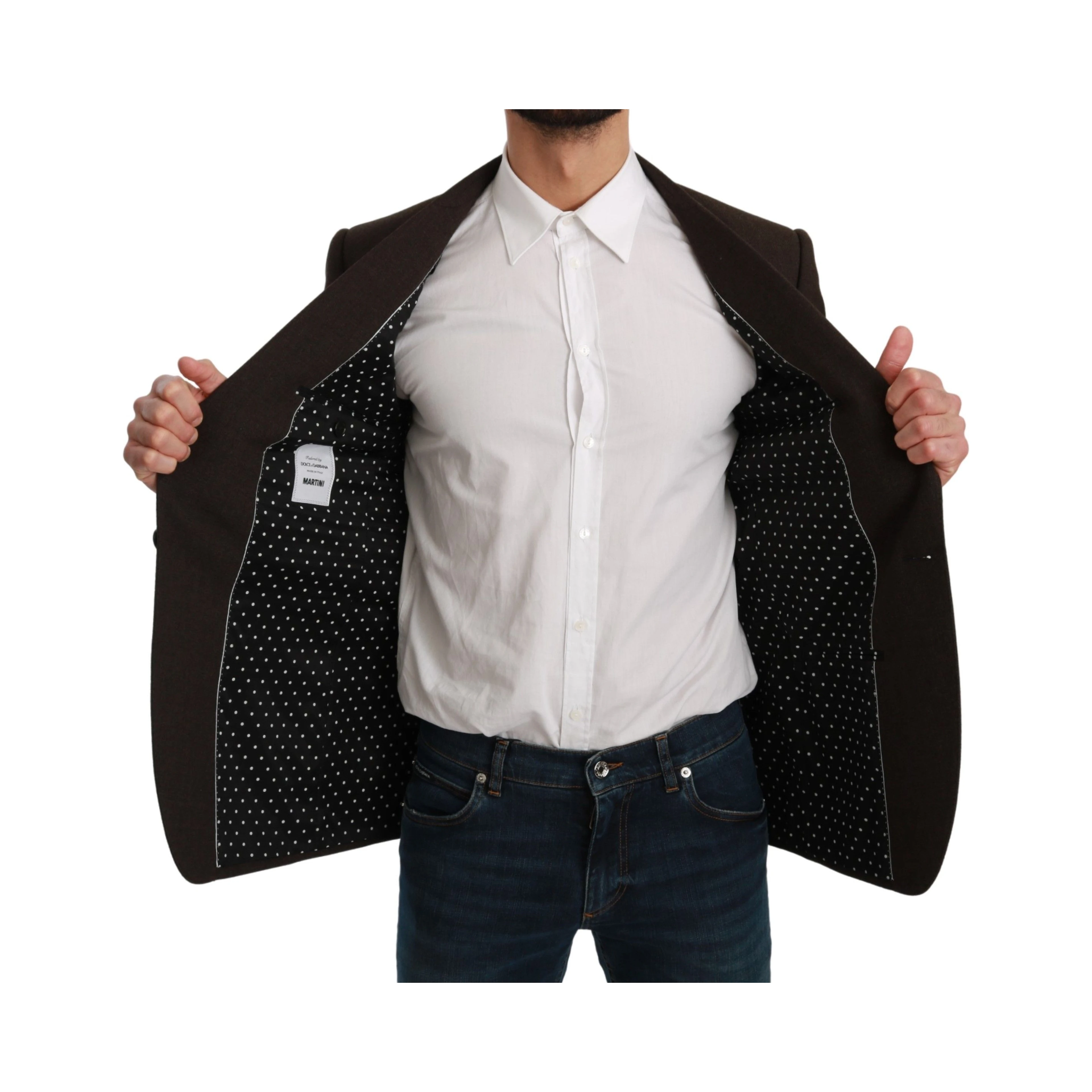 Brown Slim Fit Coat Jacket MARTINI Blazer