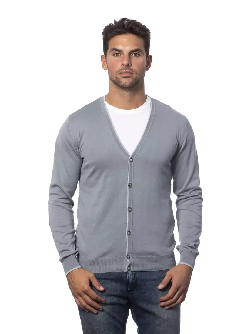 Gray Cotton Cardigan