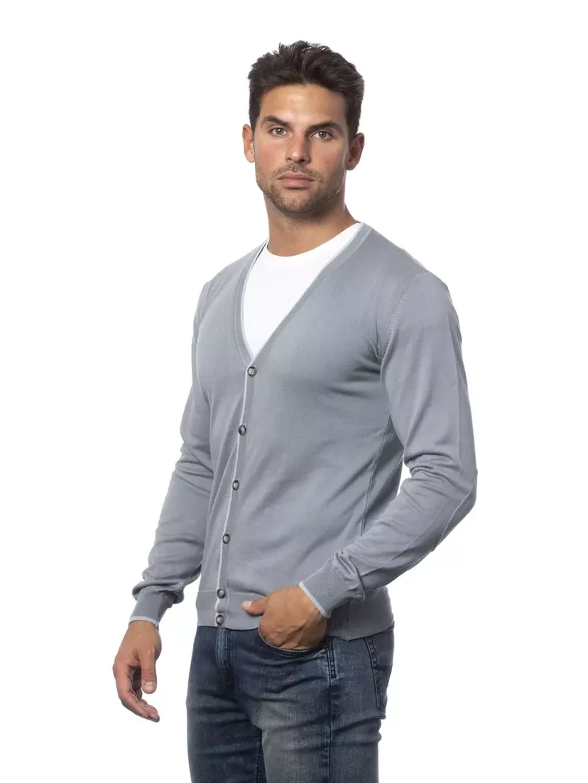 Gray Cotton Cardigan
