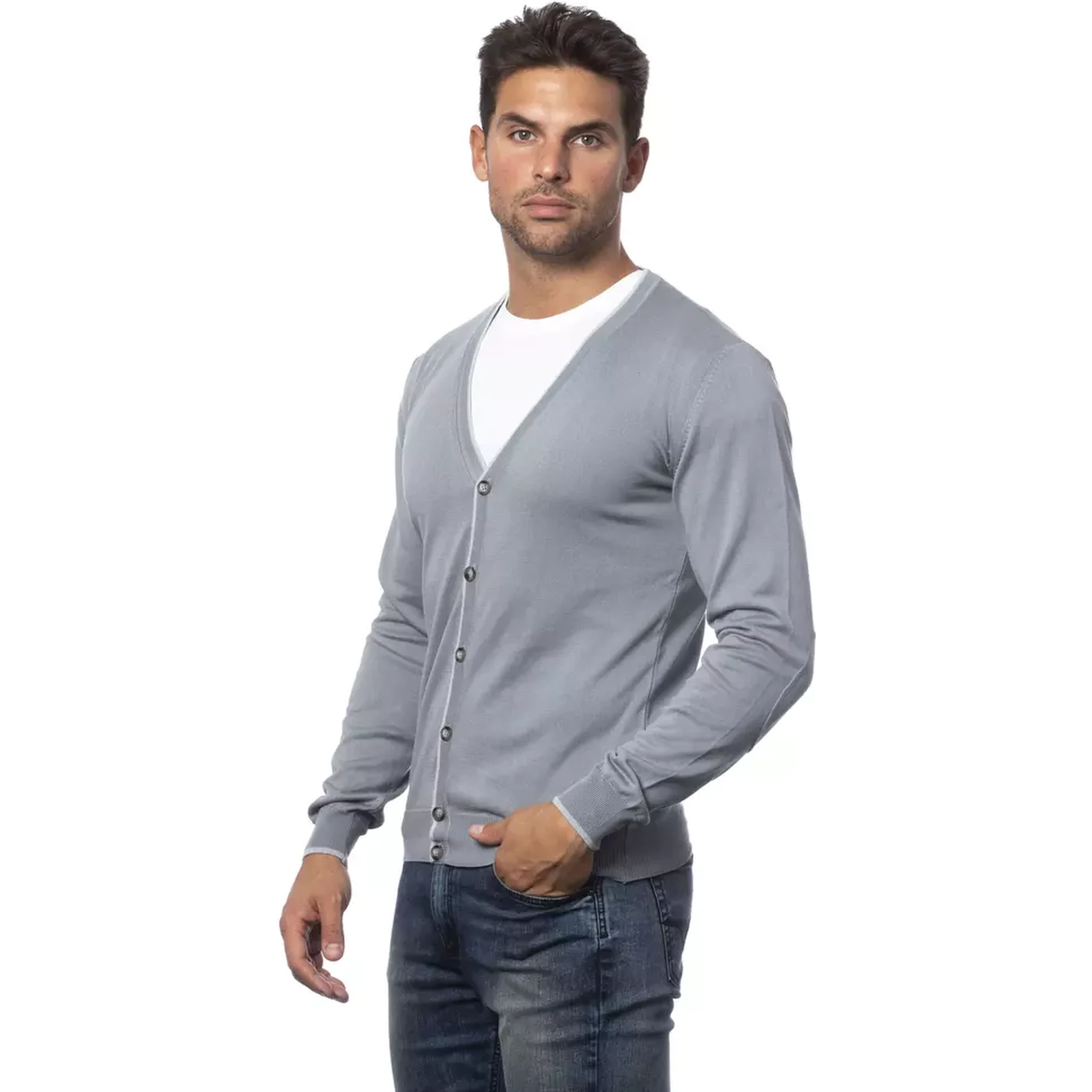 Gray Cotton Cardigan