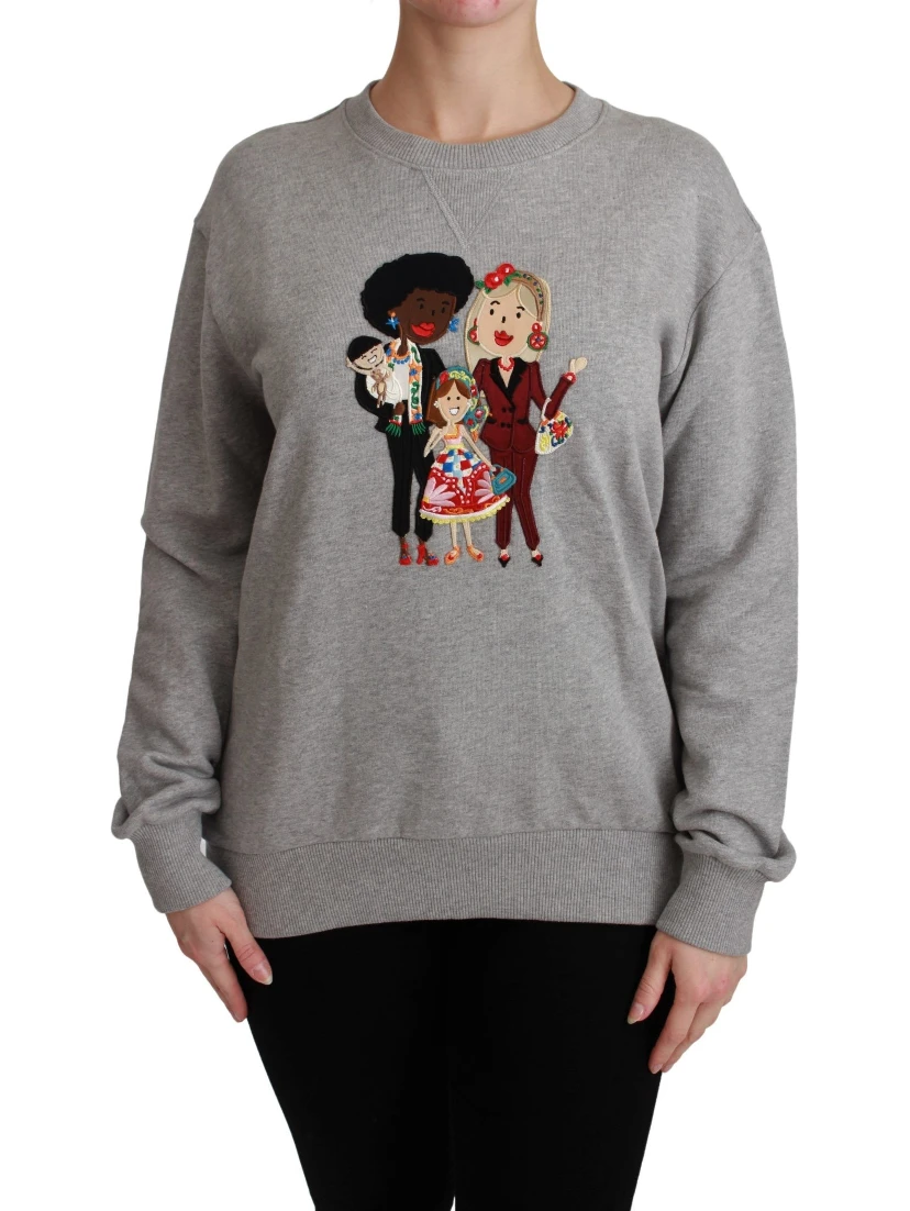 Gray #dgfamily Cotton Pullover Sweater