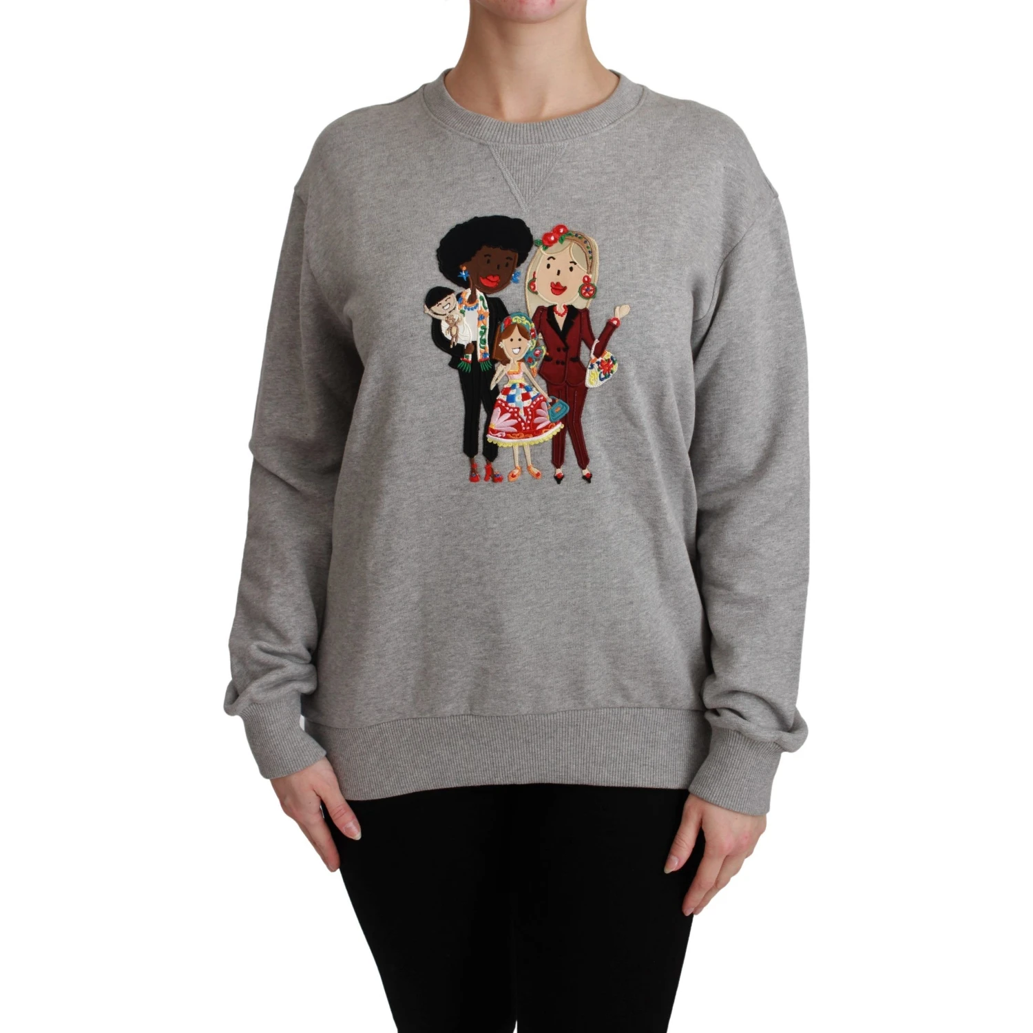 Gray #dgfamily Cotton Pullover Sweater