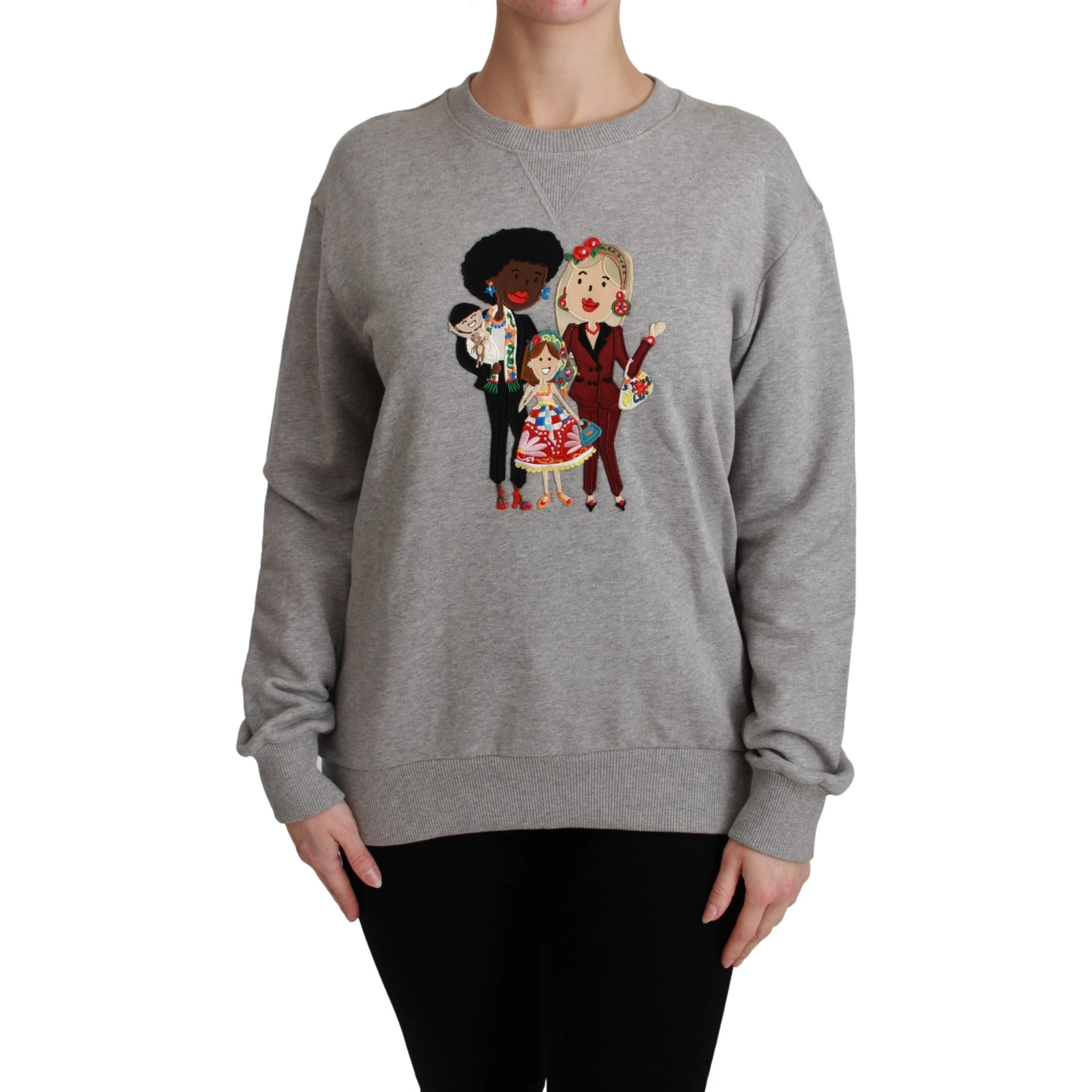 Gray #dgfamily Cotton Pullover Sweater