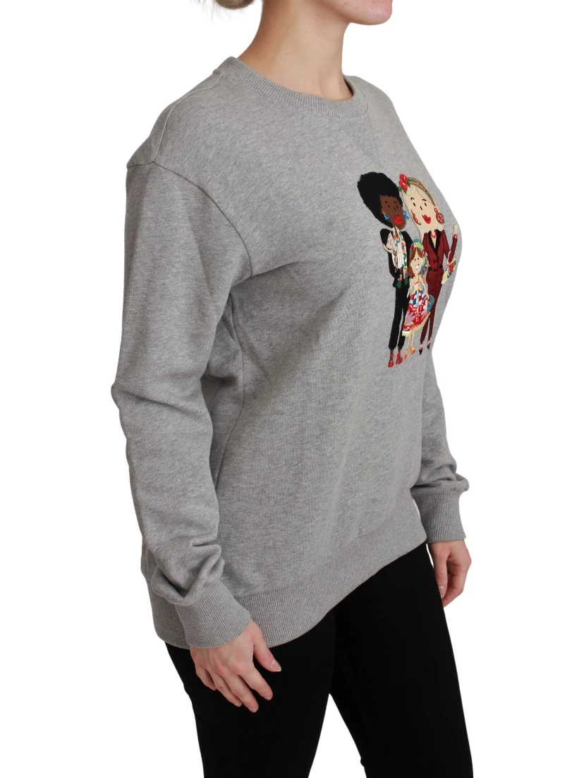 Gray #dgfamily Cotton Pullover Sweater